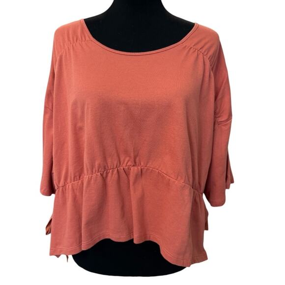 New ~ LUMIERE NORDSTROM ~ FALL Brown 3/4 Sleeve Blouse Top Size Small - Picture 1 of 5